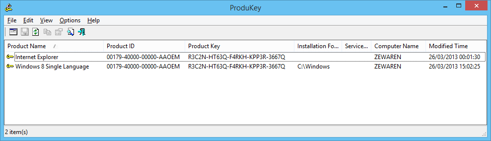 extract windows key from install